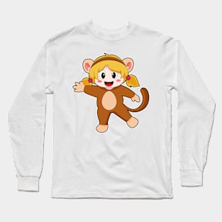 Girl in Costume as Monkey Long Sleeve T-Shirt